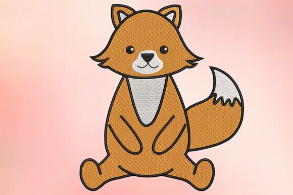 Download Cute Sitting Fox Embroidery Design - Design Collection