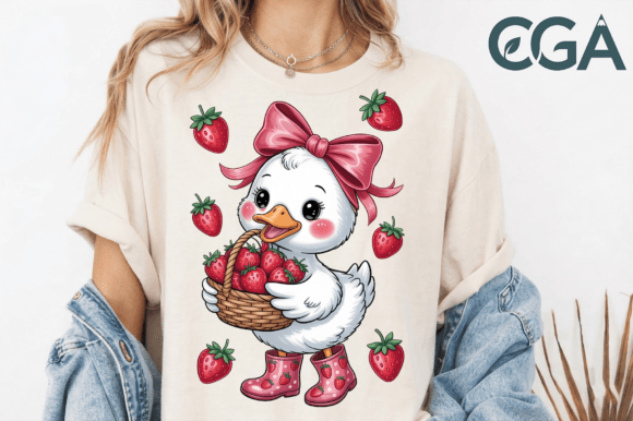 Download Cute Strawberry Goose PNG - Berry Collection