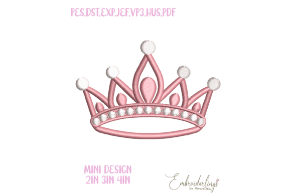 Download Mini Princess Crown Embroidery Design - Design Collection