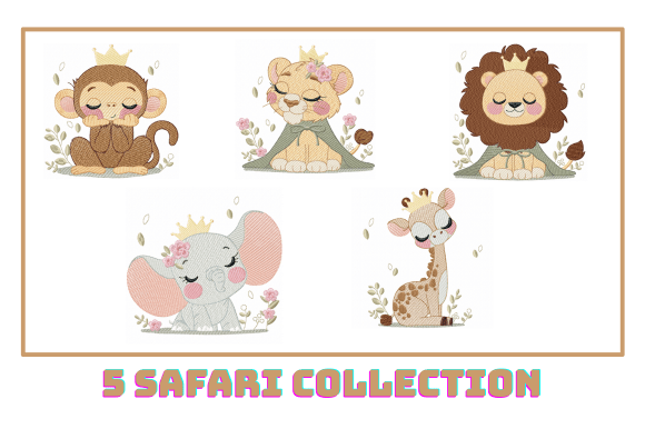 Download Baby Safari Embroidery Design Bundle - Design Collection