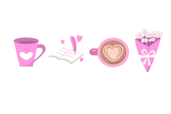 Download Set Valentine Romantic Design - Design Collection