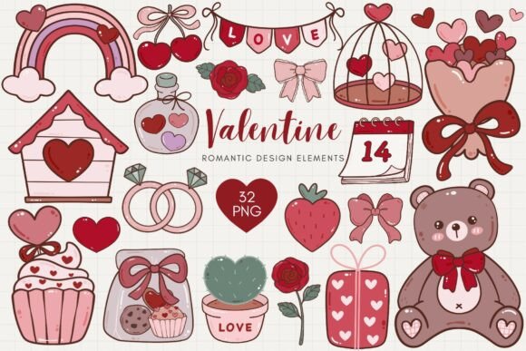Download Valentine Romantic Design Elements - Design Collection