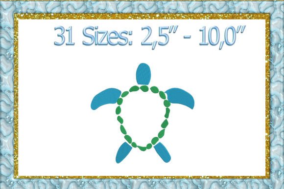 Download Turtle Monogram Frame Embroidery Design - Design Collection