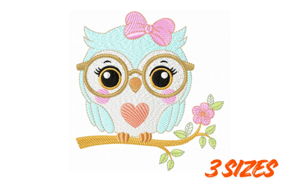 Download Cute Owl Embroidery Design for Projects - Design Collection