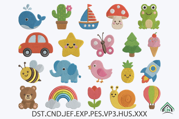 Download Cute Mini Embroidery Design Bundle - Design Collection