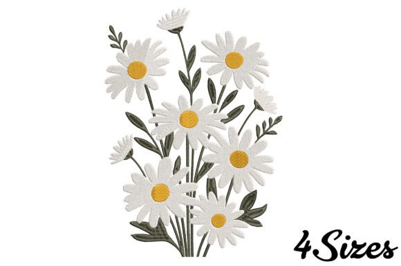 Download Vintage Daisy Flower Embroidery Design - Design Collection