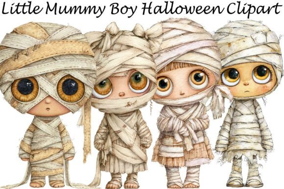 Download Little Mummy Boy Halloween Clipart - Mummy Collection