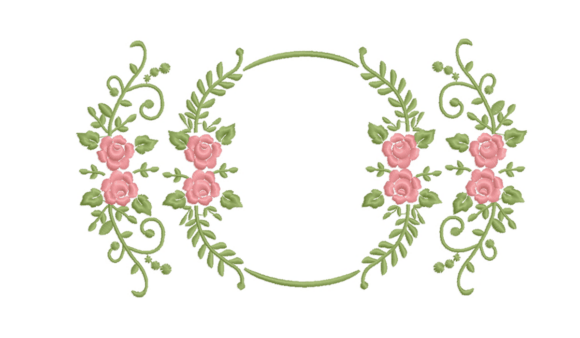 Download Floral Frame Embroidery Design | Rose - Design Collection