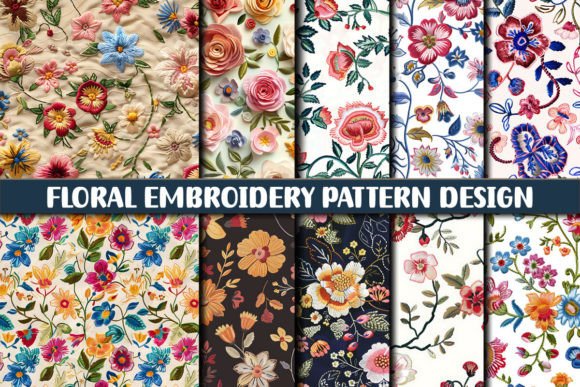 Download Floral Embroidery Pattern Design - Design Collection