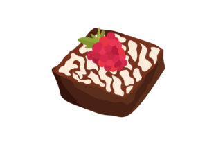 Download Brownie with Powdered Sugar and Raspberry - Berry Collection