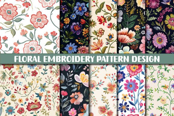 Download Floral Embroidery Pattern Design - Design Collection