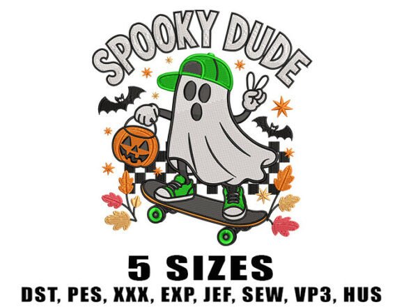 Download Boy Skateboard Ghost Embroidery Design - Design Collection