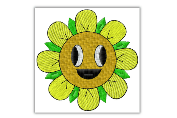 Download Smiling Flower Embroidery Design - Design Collection