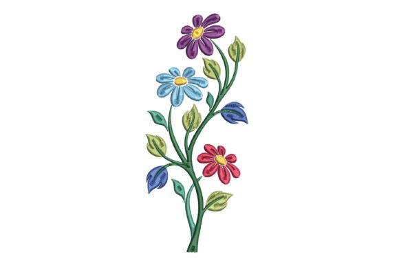Download Colorful Flower Embroidery Design - Design Collection