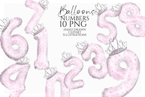 Download Princess Crown Balloon Numbers PNG Set - Premium Bundle