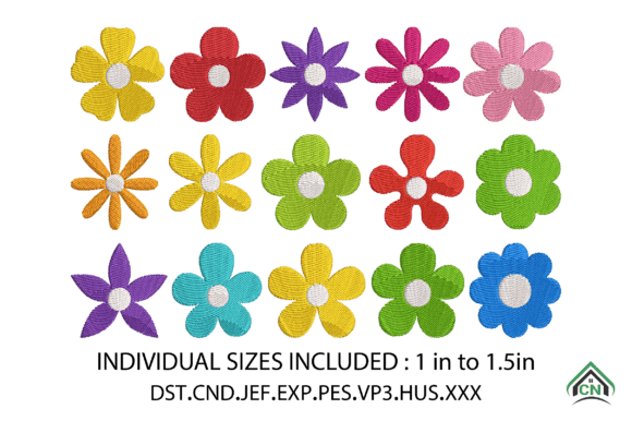 Download Mini Daisy Flowers Embroidery Design - Design Collection
