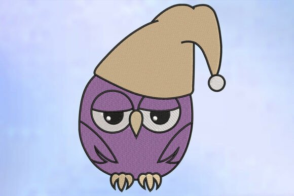 Download Sleepy Owl Embroidery Design - Design Collection