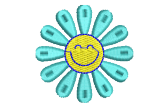 Download Smiling Flower Embroidery Design - Design Collection