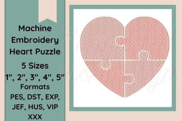Download Heart Puzzle Machine Embroidery Design - Design Collection