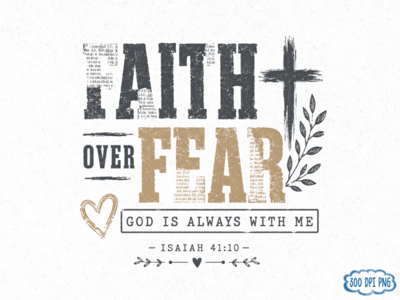 Download Faith over Fear PNG Design, Christian Sh - Premium Resources