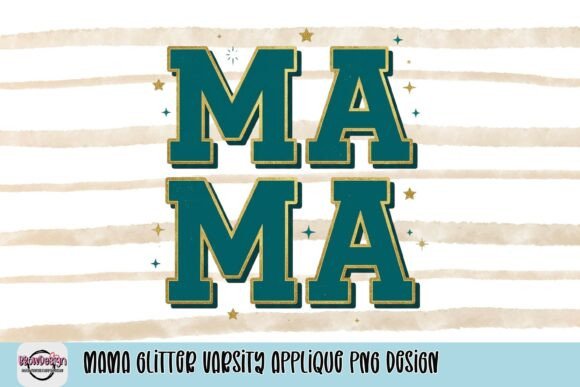 Download Mama Glitter Varsity Applique PNG Design - Design Collection