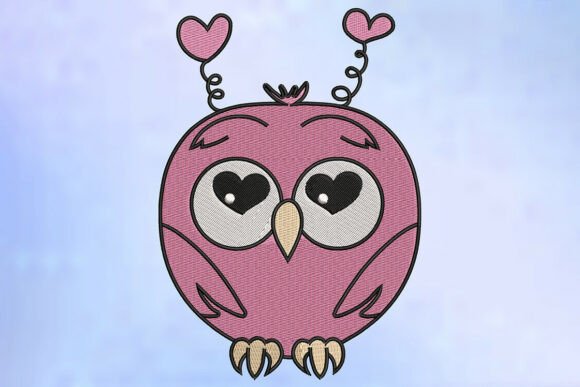 Download Love-Struck Baby Owl Embroidery Design - Design Collection
