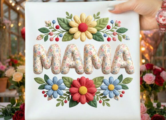 Download Boho Floral Mama Embroidery Design PNG - Design Collection