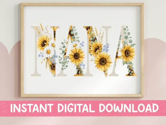 Download Nana Sunflower Floral Letter Design - Design Collection