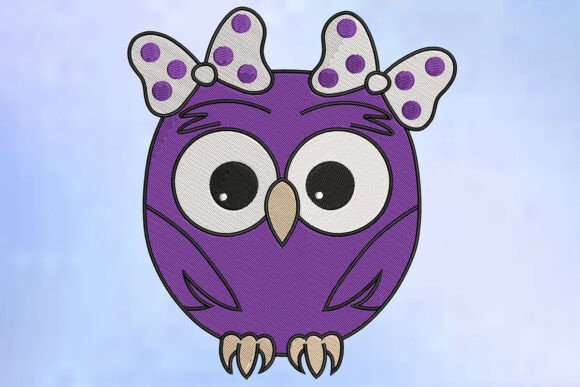 Download Cute Bow Owl Embroidery Design - Design Collection