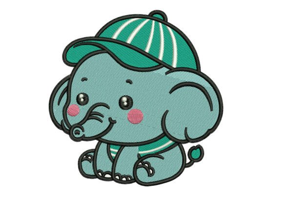 Download Cute Baby Elephant Embroidery Design - Design Collection