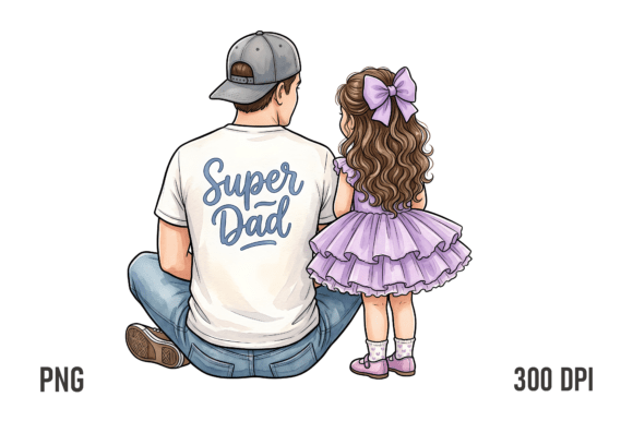 Download Super Dad Daughter PNG Design - Design Collection