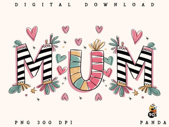 Download Brushstroke Mum, Hand Drawn Mum Design - Design Collection