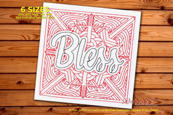 Download Bless Redwork Embroidery Design - Design Collection