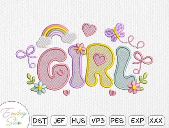 Download Cute Baby Girl Embroidery Design - Design Collection