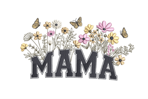 Download Mama Flower Embroidery Design - Design Collection